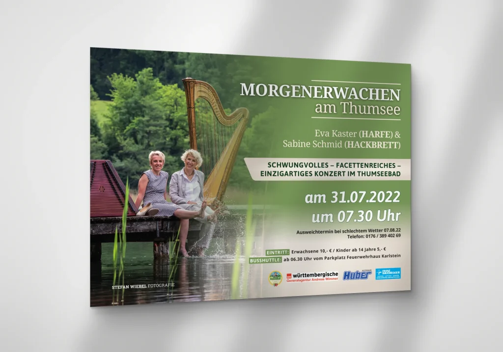 Großflächenplakat für ein Konzert am Thumsee