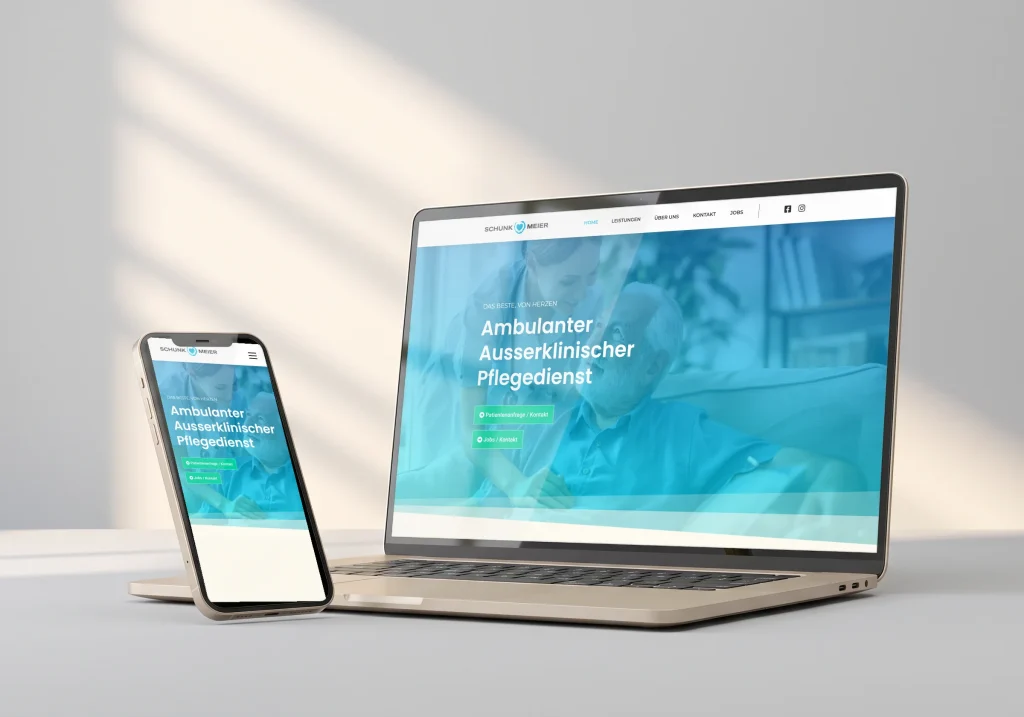 Website eines Pflegedienstes