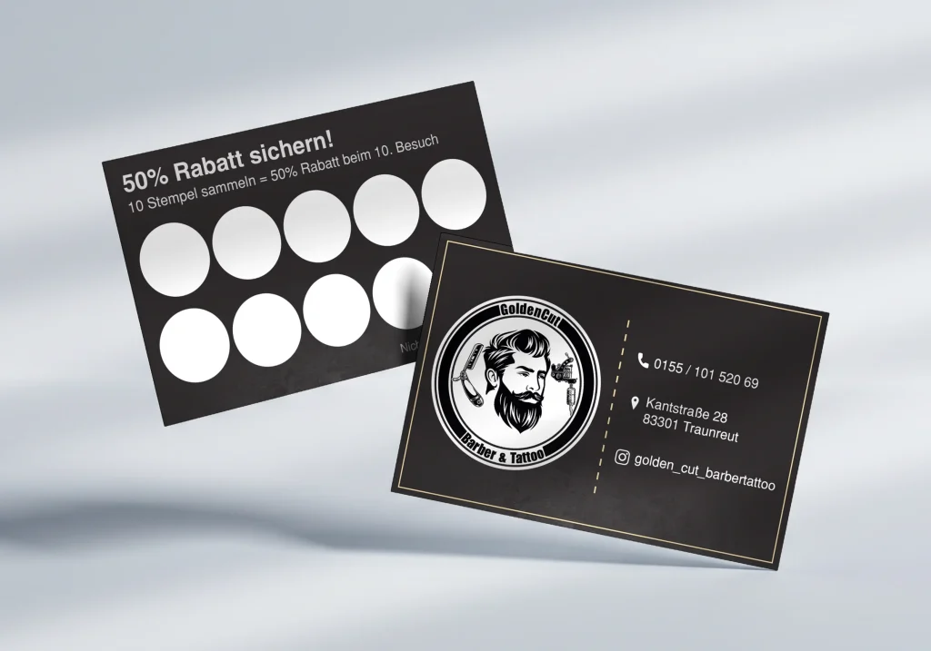 Stempelkarte für GoldenCut Barber und Tattoo