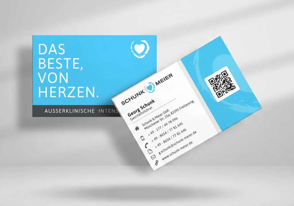 Visitenkarte für den Intensivpflegedienst Schunk und Meier